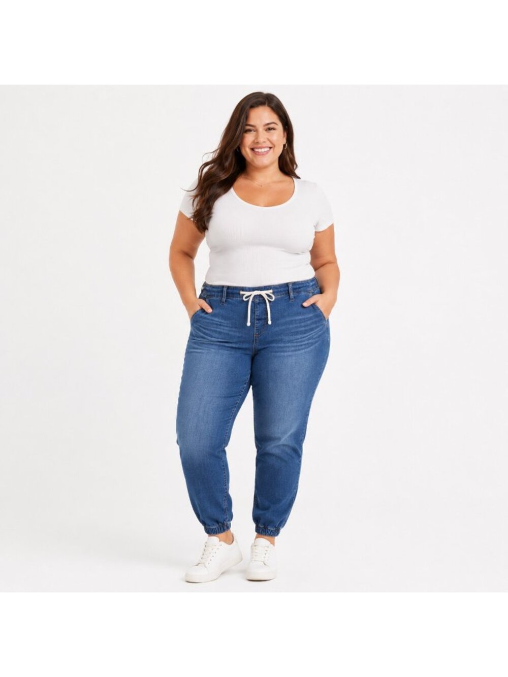 Torrid Weekend Jogger Mid Rise Jean Women’s 3R 3X 22 24 Knit Denim Drawstring